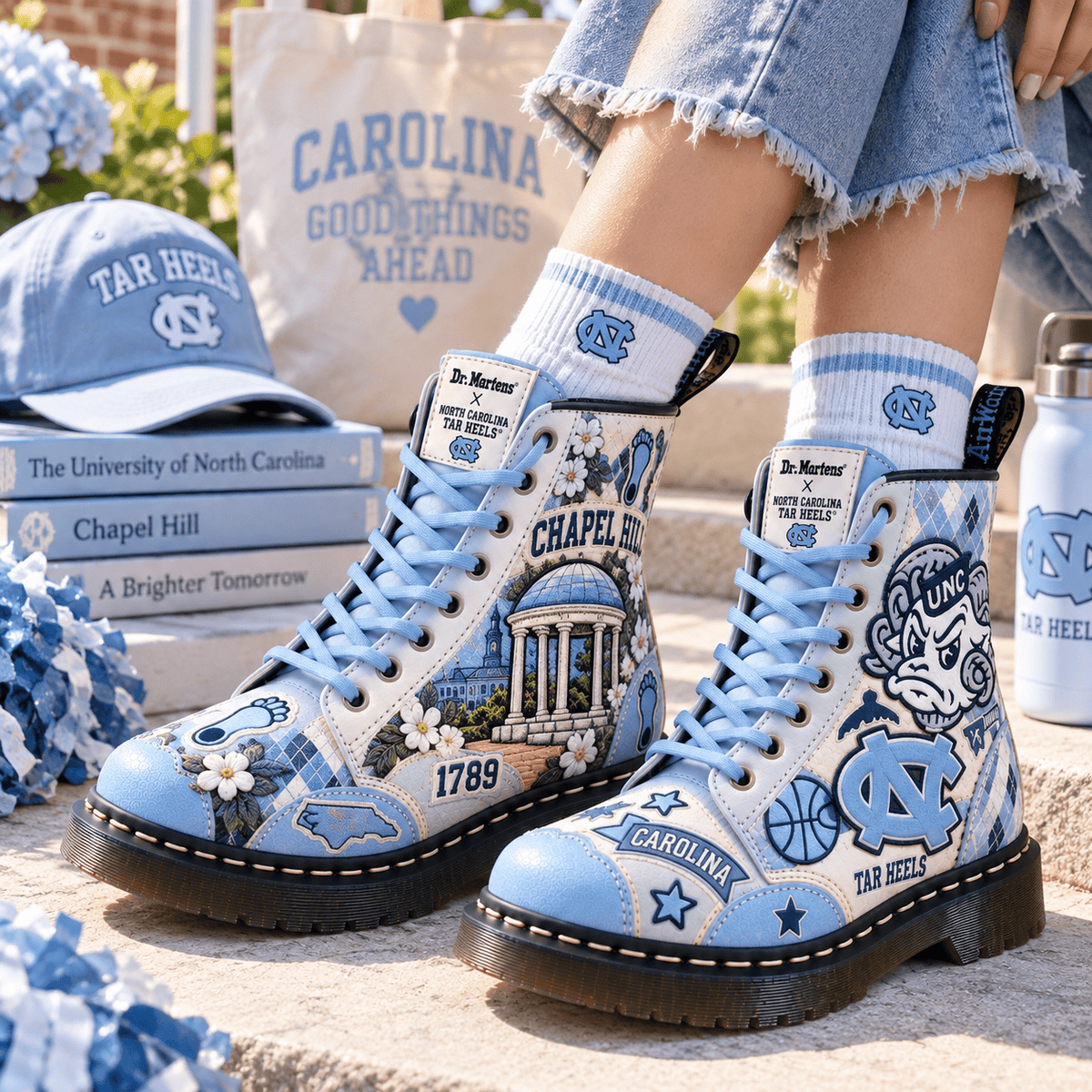 UNC Premium Leather Lace-Up Boots LNTH