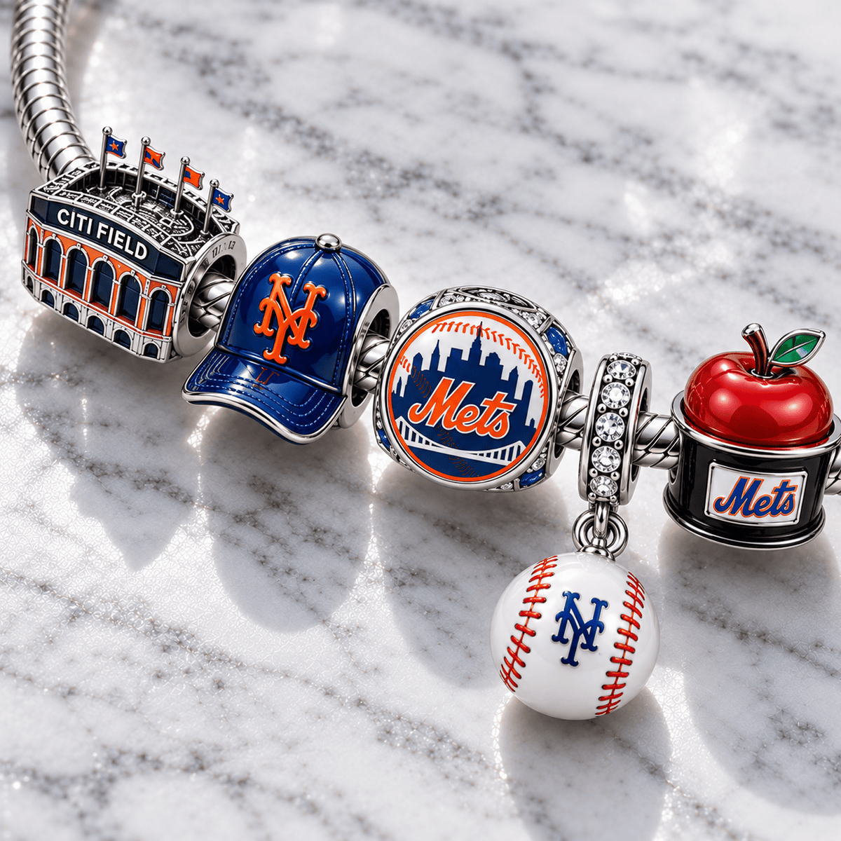 NYM Silver Charm Bracelet Set PTT